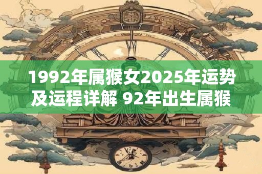 1992年属猴女2025年运势及运程详解 92年出生属猴人2025全年每月运势女性