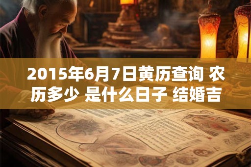 2015年6月7日黄历查询 农历多少 是什么日子 结婚吉时