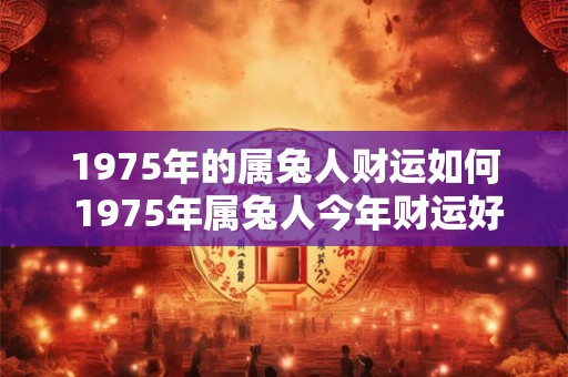 1975年的属兔人财运如何 1975年属兔人今年财运好吗