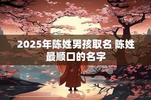 2025年陈姓男孩取名 陈姓最顺口的名字