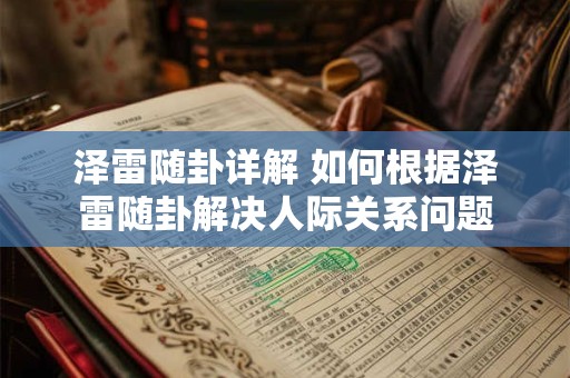 泽雷随卦详解 如何根据泽雷随卦解决人际关系问题