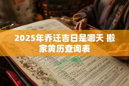 2025年乔迁吉日是哪天 搬家黄历查询表