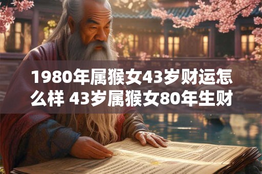 1980年属猴女43岁财运怎么样 43岁属猴女80年生财如何