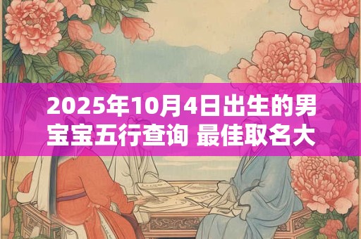 2025年10月4日出生的男宝宝五行查询 最佳取名大全
