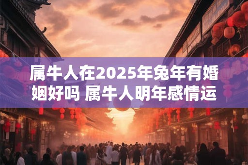 属牛人在2026年兔年有婚姻好吗 属牛人明年感情运势如何