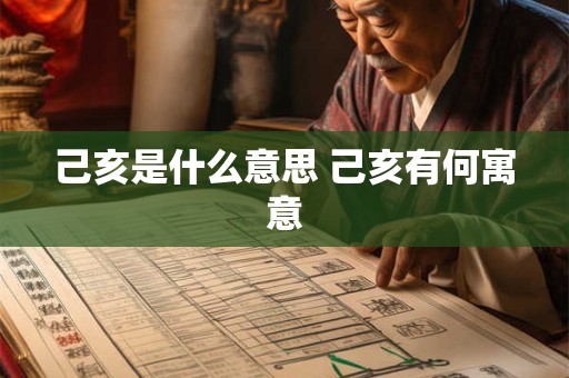 详细阅读:己亥是什么意思 己亥有何寓意 己亥是什么意思 己亥有何寓意
