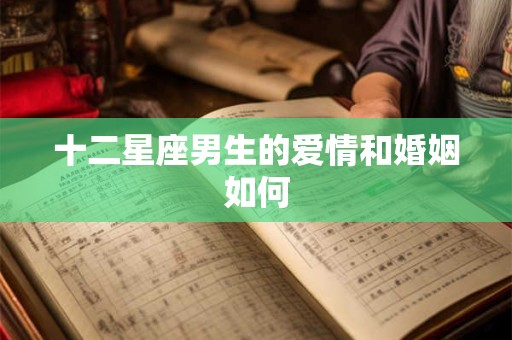 十二星座男生的爱情和婚姻如何