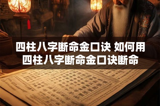 四柱八字断命金口诀 如何用四柱八字断命金口诀断命