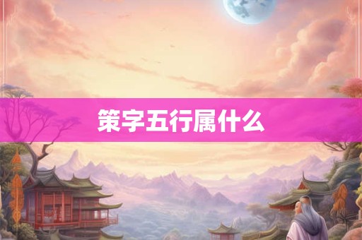 策字五行属什么