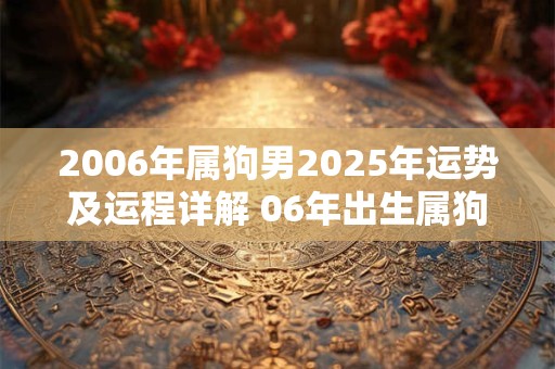2006年属狗男2025年运势及运程详解 06年出生属狗人2025全年每月运势男性