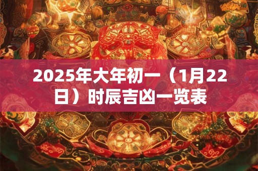 2025年大年初一（1月22日）时辰吉凶一览表