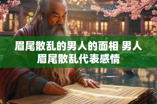 眉尾散乱的男人的面相 男人眉尾散乱代表感情