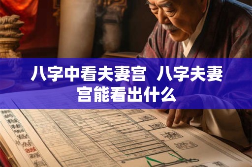 八字中看夫妻宫  八字夫妻宫能看出什么