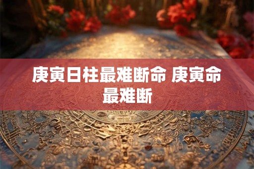 庚寅日柱最难断命 庚寅命最难断