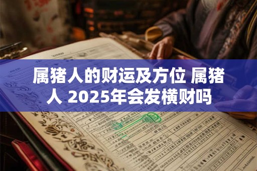 属猪人的财运及方位 属猪人 2025年会发横财吗