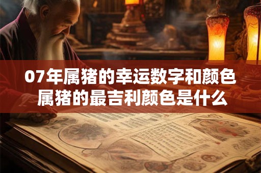 07年属猪的幸运数字和颜色 属猪的最吉利颜色是什么