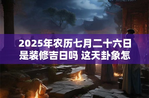 2025年农历七月二十六日是装修吉日吗 这天卦象怎样
