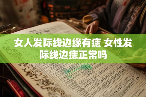 女人发际线边缘有痣 女性发际线边痣正常吗