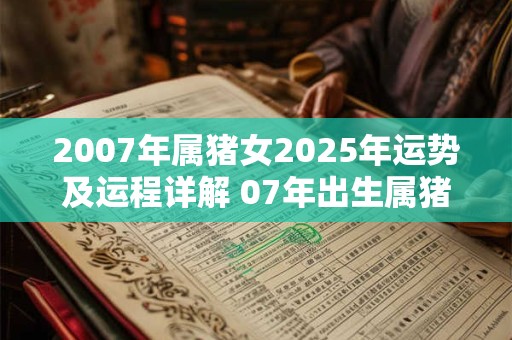 2007年属猪女2025年运势及运程详解 07年出生属猪人2025全年每月运势女性