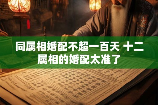 同属相婚配不超一百天 十二属相的婚配太准了