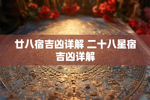 廿八宿吉凶详解 二十八星宿吉凶详解
