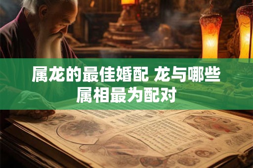 属龙的最佳婚配 龙与哪些属相最为配对