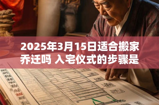 2025年3月15日适合搬家乔迁吗 入宅仪式的步骤是什么