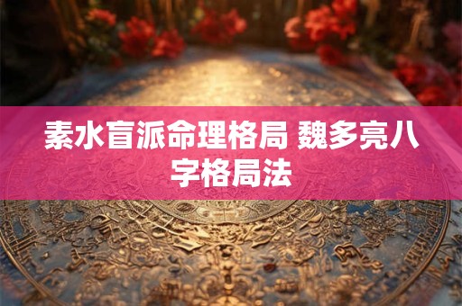 素水盲派命理格局 魏多亮八字格局法