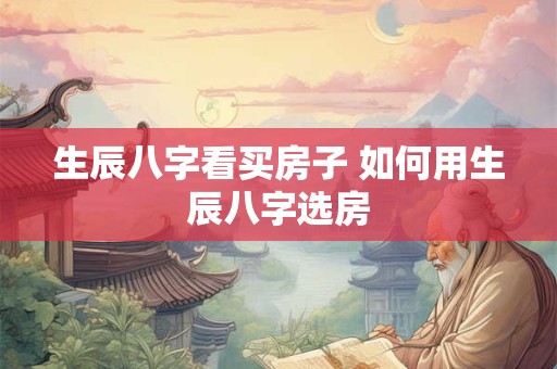 生辰八字看买房子 如何用生辰八字选房