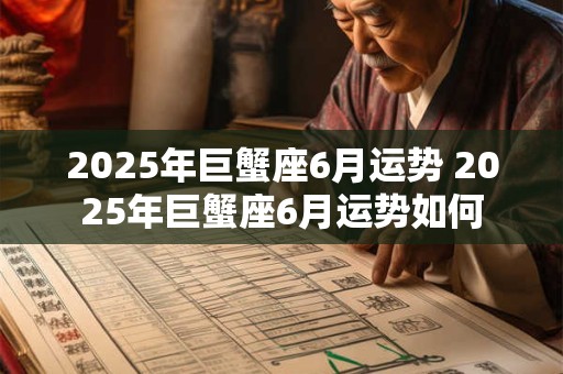 2025年巨蟹座6月运势 2025年巨蟹座6月运势如何
