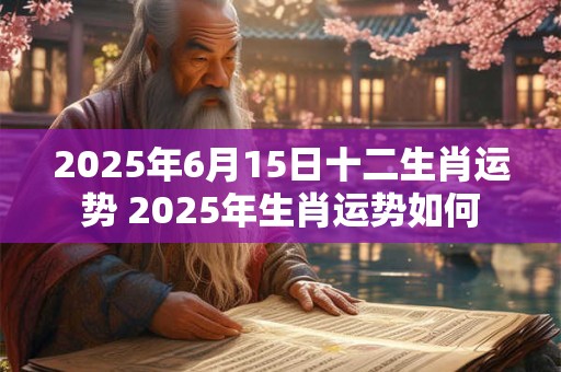 2025年6月15日十二生肖运势 2025年生肖运势如何
