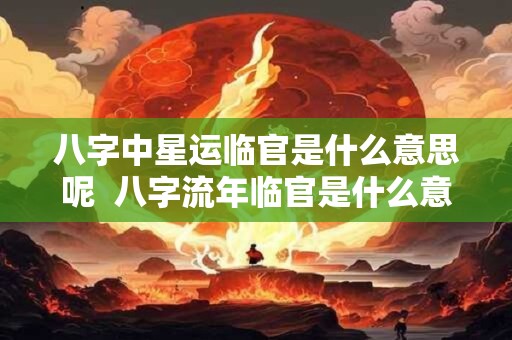 八字中星运临官是什么意思呢  八字流年临官是什么意思