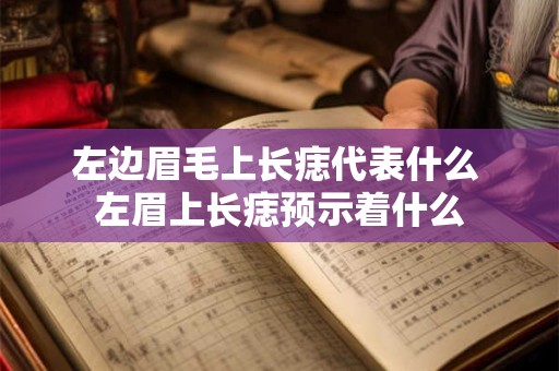 左边眉毛上长痣代表什么 左眉上长痣预示着什么