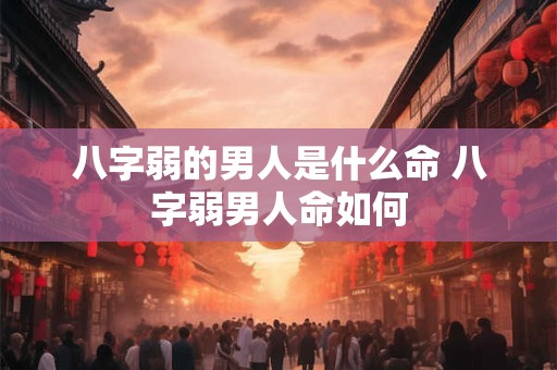 八字弱的男人是什么命 八字弱男人命如何
