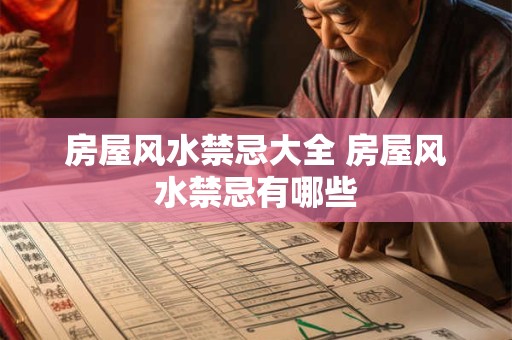 房屋风水禁忌大全 房屋风水禁忌有哪些