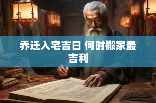 乔迁入宅吉日 何时搬家最吉利
