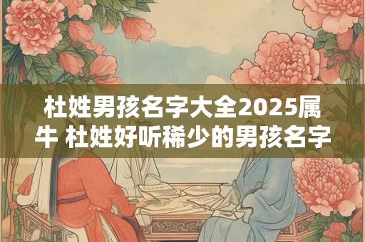 杜姓男孩名字大全2025属牛 杜姓好听稀少的男孩名字