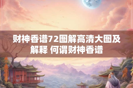 财神香谱72图解高清大图及解释 何谓财神香谱