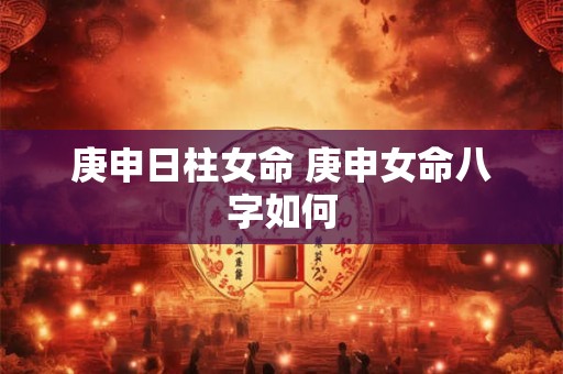 庚申日柱女命 庚申女命八字如何