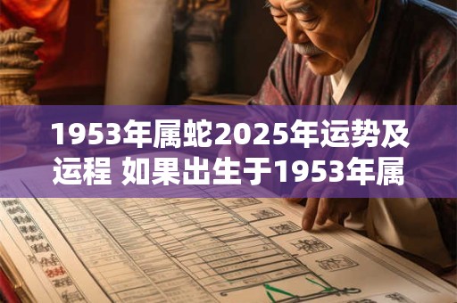 1953年属蛇2025年运势及运程 如果出生于1953年属蛇那么在2025年的运势和运程如何