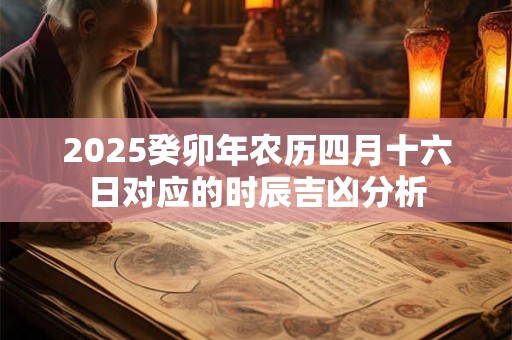 2025癸卯年农历四月十六日对应的时辰吉凶分析