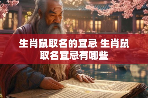 生肖鼠取名的宜忌 生肖鼠取名宜忌有哪些