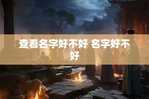 查看名字好不好 名字好不好
