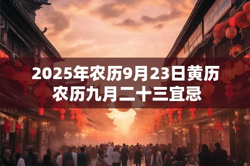 2025年农历9月23日黄历 农历九月二十三宜忌