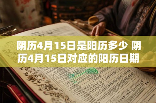 阴历4月15日是阳历多少 阴历4月15日对应的阳历日期是什么