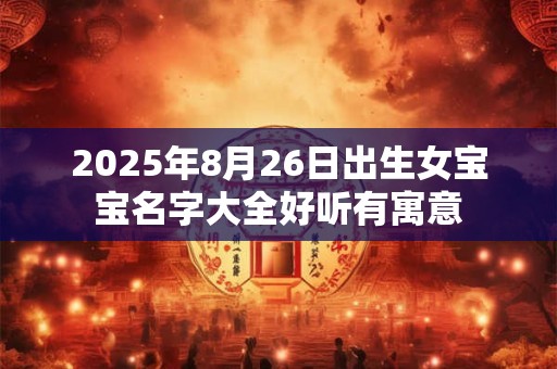 2026年8月26日出生女宝宝名字大全好听有寓意