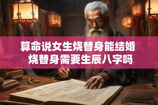算命说女生烧替身能结婚  烧替身需要生辰八字吗