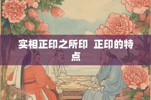 实相正印之所印  正印的特点