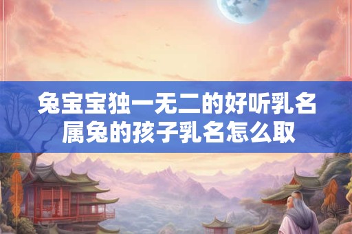 详细阅读:兔宝宝独一无二的好听乳名 属兔的孩子乳名怎么取 兔宝宝独一无二的好听乳名 属兔的孩子乳名怎么取