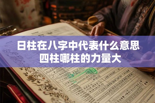 日柱在八字中代表什么意思  四柱哪柱的力量大